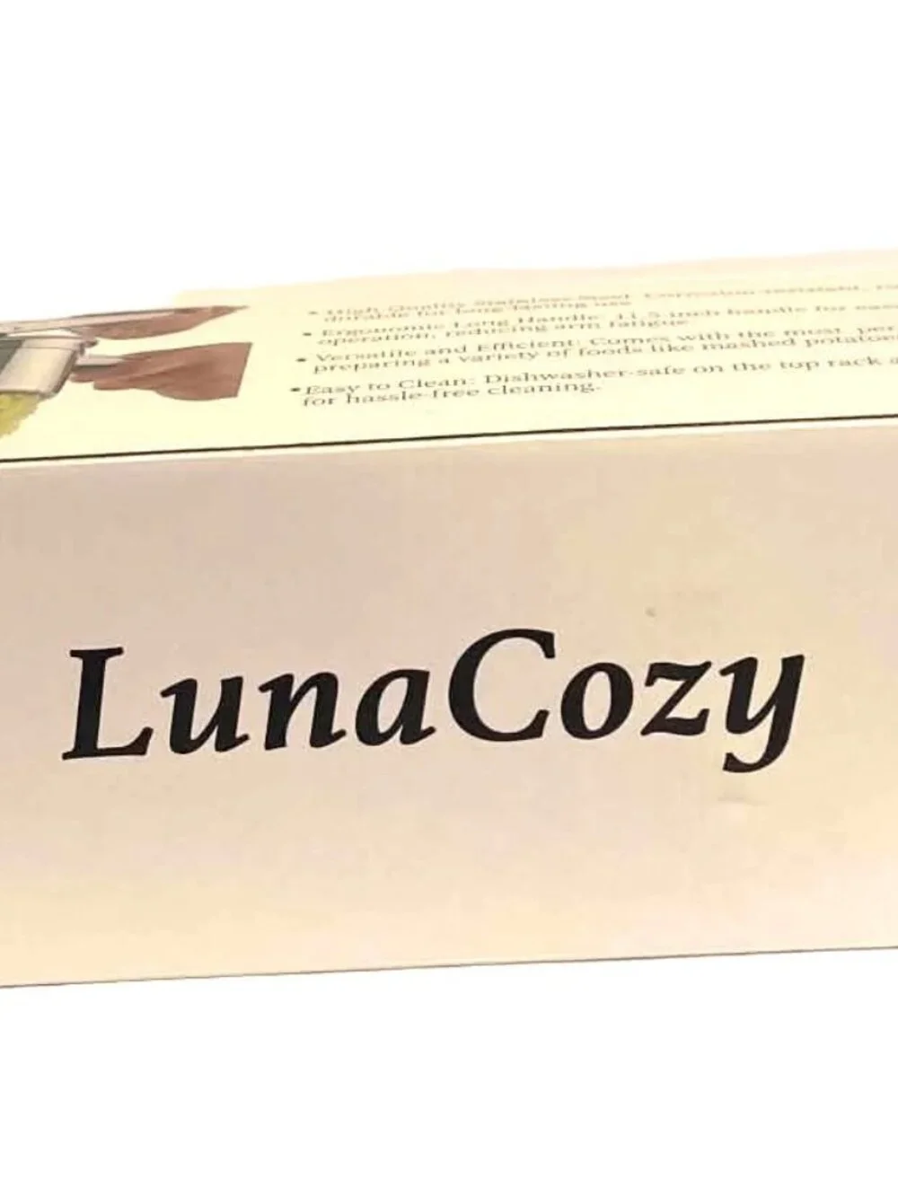 LunaCozy Large Potato Ricer Stainless Steel Masher Black Heavy Duty 11.5